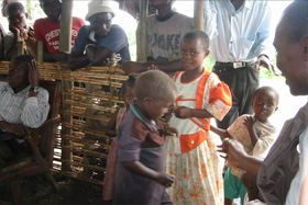 Children in Eastern Congo during a meeting of their parents